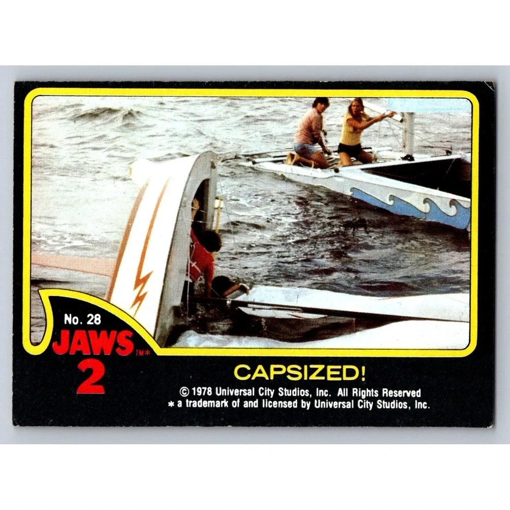 1978 Jaws 2 Trading Card #28 Capsized Scene Vintage Movie Collectible